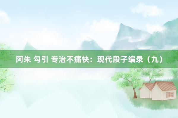 阿朱 勾引 专治不痛快：现代段子编录（九）