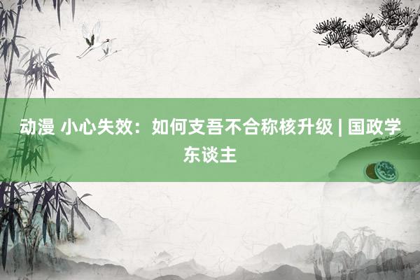 动漫 小心失效：如何支吾不合称核升级 | 国政学东谈主
