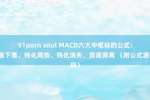 91porn soul MACD六大中枢标的公式：高涨下落、钝化局势、钝化消失、顶底背离 （附公式源码）